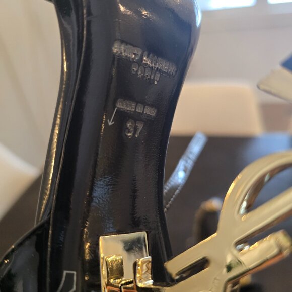 Saint Laurent Opyum Heels – Black Patent Leather – Size 37 – Authentic - Picture 6 of 7